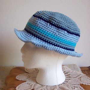 Crochet Blue Bucket hat